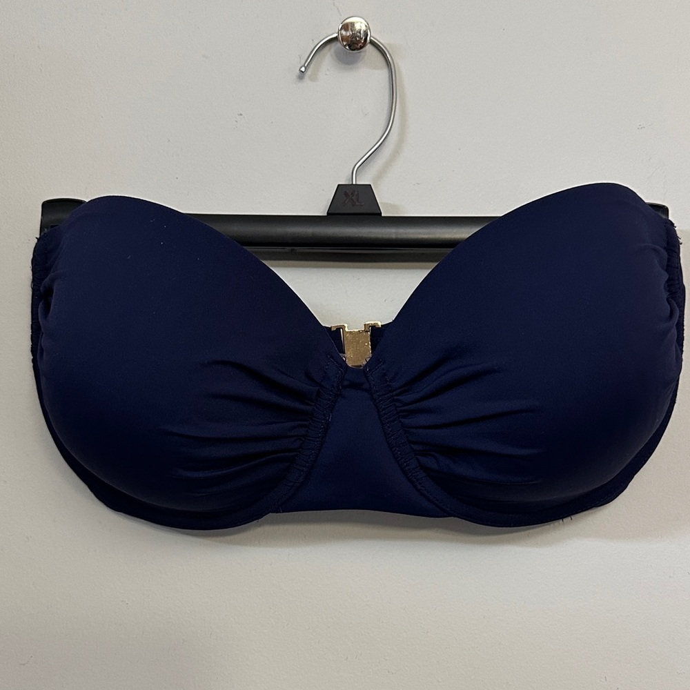 Tommy Bahama Full Coverage Strapless Bra 4 Way Wear Bikini Top, 34D, Like New